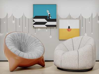 现代单人沙发3D模型下载